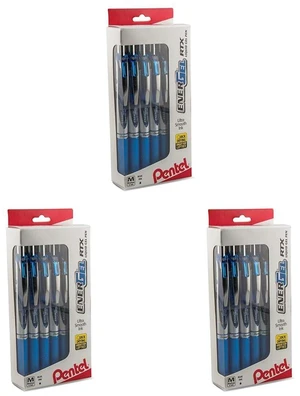 EnerGel RTX RT Liquid Gel Pen, Med, Metal Tip, (0.7mm), Blue Ink, Box of 12 (BL77PC12C1) (Pack of 3) EnerGel RTX RT Liquid Gel Pen, Med, Metal Tip, (0.7mm), Blue Ink, Box of 12 (BL77PC12C1) (Pack of 3)