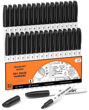 Dry Erase Markers, 32 Pack Black Whiteboard Markers,Fine Tip Dry Erase Markers for Kids,Perfect for Writing on Whiteboards, Dry-Erase Boards,Mirror,Calender,School Office Supplies Dry Erase Markers, 32 Pack Black Whiteboard Markers,Fine Tip Dry Erase Markers for Kids,Perfect for Writing on Whiteboards, Dry-Erase Boards,Mirror,Calender,School Office Supplies