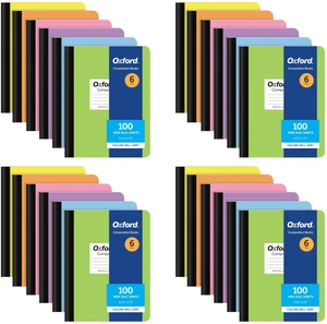 Composition Notebooks, 6 count, Cover Colors Vary, Wide Ruled Paper, 9-3/4 x 7-1/2 Inch School Journals, Assorted Pastel Covers, 100 Sheets, per Book (63759) (Pack of 4) Composition Notebooks, 6 count, Cover Colors Vary, Wide Ruled Paper, 9-3/4 x 7-1/2 Inch School Journals, Assorted Pastel Covers, 100 Sheets, per Book (63759) (Pack of 4)