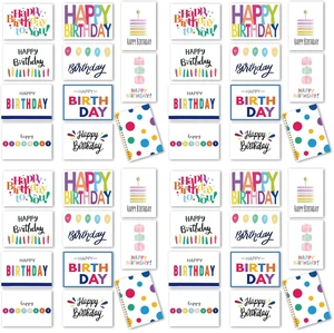 100 Birthday Cards, Happy Birthday Cards Bulk with Short Message Inside, 5x7 Inch Thick Card Stock Assorted Birthday Cards with Envelopes,10 Unique Designs for Men and Women. (Pack of 4) 100 Birthday Cards, Happy Birthday Cards Bulk with Short Message Inside, 5x7 Inch Thick Card Stock Assorted Birthday Cards with Envelopes,10 Unique Designs for Men and Women. (Pack of 4)