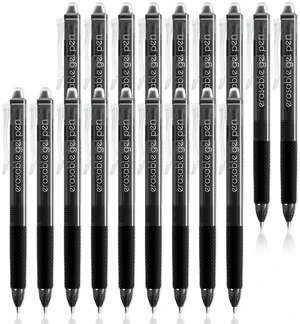 18 Black Retractable Erasable Gel Pens Clicker, Fine Point(0.7), Make Mistakes Disappear, Premium Comfort Grip, Black Ink for Planners, Note Taking and Crossword Puzzles 18 Black Retractable Erasable Gel Pens Clicker, Fine Point(0.7), Make Mistakes Disappear, Premium Comfort Grip, Black Ink for Planners, Note Taking and Crossword Puzzles
