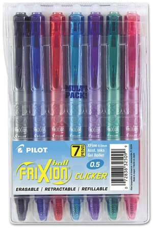 FriXion Clicker Erasable, Gel Ink Pens Extra Fine Point 0.5mm, 7-Pack FriXion Clicker Erasable, Gel Ink Pens Extra Fine Point 0.5mm, 7-Pack