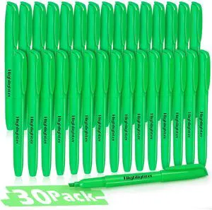 Highlighters, 30 Packs Green Highlighter Bulk, Chisel Tip Dry-Quickly No Bleed Highlighter Markers for Adults Kids, Office Classroom Must Have, School Supplies for Teachers Highlighters, 30 Packs Green Highlighter Bulk, Chisel Tip Dry-Quickly No Bleed Highlighter Markers for Adults Kids, Office Classroom Must Have, School Supplies for Teachers