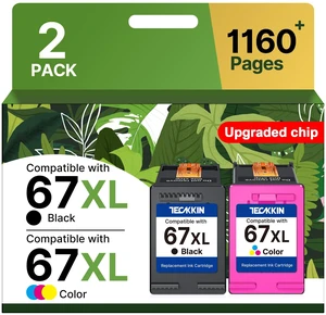 67XL Ink Cartridges Black/Color Combo Pack Replacement for HP Ink 67 67XL Printer Ink Works for HP DeskJet 2855e 2800e 2755e 2827e 4255e 4227e 4155e 2755 2852e Envy 6055e 6000 6455e (2 Pack) 67XL Ink Cartridges Black/Color Combo Pack Replacement for HP Ink 67 67XL Printer Ink Works for HP DeskJet 2855e 2800e 2755e 2827e 4255e 4227e 4155e 2755 2852e Envy 6055e 6000 6455e (2 Pack)