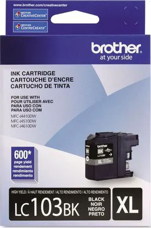 Genuine High Yield Black -Ink -Cartridge, LC103BK, Replacement Black -Ink, Page Yield Up to 600 Pages, Amazon Dash Replenishment -Cartridge, LC103, 1 OEM -Cartridge Genuine High Yield Black -Ink -Cartridge, LC103BK, Replacement Black -Ink, Page Yield Up to 600 Pages, Amazon Dash Replenishment -Cartridge, LC103, 1 OEM -Cartridge