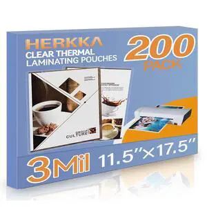 200 Pack Laminating Sheets, Hold 11 x 17 Inch Sheet, 3 Mil Clear Thermal Laminating Pouches 11.5 x 17.5 Inch Lamination Sheet Paper for Laminator, Round Corner 200 Pack Laminating Sheets, Hold 11 x 17 Inch Sheet, 3 Mil Clear Thermal Laminating Pouches 11.5 x 17.5 Inch Lamination Sheet Paper for Laminator, Round Corner