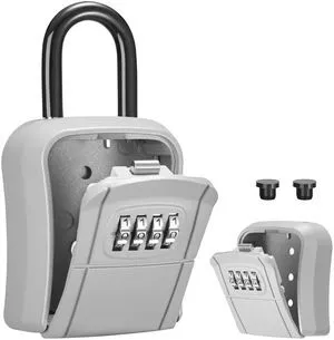 Key Lock Box Outdoor 4 Digit Code Combination Lockbox House 1 Silver For Contractors Guest Realtor Storage Keys, Portable, Home Wall Mount, Resettable, Combination, Weatherproof, High-capacity Key Lock Box Outdoor 4 Digit Code Combination Lockbox House 1 Silver For Contractors Guest Realtor Storage Keys, Portable, Home Wall Mount, Resettable, Combination, Weatherproof, High-capacity