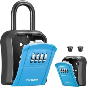 Key Lock Box Outdoor 4 Digit Code Combination Lockbox House, 1 Blue For Contractors Guest Realtor Storage Keys, Portable, Home Wall Mount, Resettable, Combination, Weatherproof, High-capacity Key Lock Box Outdoor 4 Digit Code Combination Lockbox House, 1 Blue For Contractors Guest Realtor Storage Keys, Portable, Home Wall Mount, Resettable, Combination, Weatherproof, High-capacity