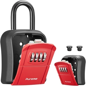 Key Lock Box Outdoor 4 Digit Code Combination Lockbox House, 1 Red For Contractors Guest Realtor Storage Keys, Portable, Home Wall Mount, Resettable, Combination, Weatherproof, High-capacity Key Lock Box Outdoor 4 Digit Code Combination Lockbox House, 1 Red For Contractors Guest Realtor Storage Keys, Portable, Home Wall Mount, Resettable, Combination, Weatherproof, High-capacity