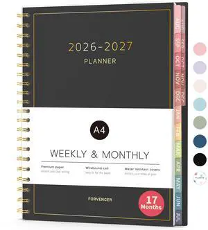 17 Month Academic Planner 2026-2027, Aug 2026-Dec 2027, 8.5"x11" Calendar Planner Weekly and Monthly, Daily Agenda Book Organizer, College School Supplies for Student Teacher, A4 Size, Black 17 Month Academic Planner 2026-2027, Aug 2026-Dec 2027, 8.5"x11" Calendar Planner Weekly and Monthly, Daily Agenda Book Organizer, College School Supplies for Student Teacher, A4 Size, Black