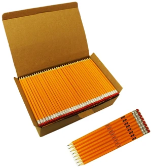 #2 HB Pencils, 600 Count Pre-Sharpened, Wood-Cased Yellow, with Top Erasers, Bulk Box for Classroom Teacher Supplies #2 HB Pencils, 600 Count Pre-Sharpened, Wood-Cased Yellow, with Top Erasers, Bulk Box for Classroom Teacher Supplies