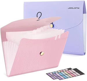 7 Pockets Expanding File Folder, A4 Accordion folders, Pupple&Pink Accordion File Folders with 12 Labels, Portable Document Organizer for Home, College, School, and Office Supplies 7 Pockets Expanding File Folder, A4 Accordion folders, Pupple&Pink Accordion File Folders with 12 Labels, Portable Document Organizer for Home, College, School, and Office Supplies