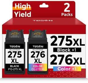 PG-275XL CL-276XL Replacement for Canon Ink 275 and 276 Ink Cartridge 2Pack for PIXMA TR4720 TS3720 TS3722 TS3700 TR4700 TR4722 TS3522 TS3500 Printers High Yield 275XL 276XL Combo Pack (Black Color) PG-275XL CL-276XL Replacement for Canon Ink 275 and 276 Ink Cartridge 2Pack for PIXMA TR4720 TS3720 TS3722 TS3700 TR4700 TR4722 TS3522 TS3500 Printers High Yield 275XL 276XL Combo Pack (Black Color)