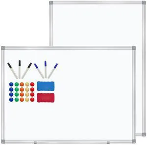 3' x 2' Whiteboard Dry Erase White Board for Wall 36x24 (2pcs) Magnetic Boards for Office Classroom & Home, Small Wall Whiteboard Including 6 Markers, 20 Magnets, 2 Erasers 3' x 2' Whiteboard Dry Erase White Board for Wall 36x24 (2pcs) Magnetic Boards for Office Classroom & Home, Small Wall Whiteboard Including 6 Markers, 20 Magnets, 2 Erasers