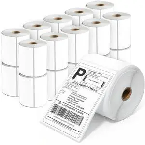 4" X 6" Direct Thermal Labels (5000 Count, 20 Rolls) - Printable Postage Shipping Labels for Packages and Returns - Compatible With Zebra and Rollo Printers 4" X 6" Direct Thermal Labels (5000 Count, 20 Rolls) - Printable Postage Shipping Labels for Packages and Returns - Compatible With Zebra and Rollo Printers