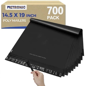Poly Mailers 14.5x19 700Pcs, Shipping Bags for Clothes with Strong Adhesive and Tear Strip, Large Mailers Poly Bags Shipping Envelopes Bulk for Business Packing, Easy to Seal and Open, Black Poly Mailers 14.5x19 700Pcs, Shipping Bags for Clothes with Strong Adhesive and Tear Strip, Large Mailers Poly Bags Shipping Envelopes Bulk for Business Packing, Easy to Seal and Open, Black