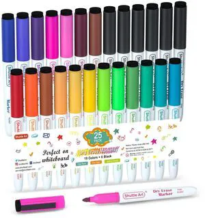 Dry Erase Markers 25 Pack 20 Colors Plus 5 Extra Black Fine Tip Smooth Fine-Point Writing, Clean Dry Wipe Ink, Non-toxic Low-Odor, Perfect for Whiteboards, Classroom & Office Daily Use Dry Erase Markers 25 Pack 20 Colors Plus 5 Extra Black Fine Tip Smooth Fine-Point Writing, Clean Dry Wipe Ink, Non-toxic Low-Odor, Perfect for Whiteboards, Classroom & Office Daily Use