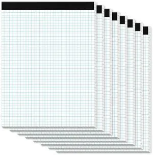 8 Pack Graph Paper Pads 8.5 x 11, 4x4 Quad Grid Paper Pad 8-1/2" x 11" White Quadrille Pad, Easy Tears Off Design, Grid Notebook 8-1/2 x 11, White 70 GSM Graft Paper, 30 Sheets/Pad 8 Pack Graph Paper Pads 8.5 x 11, 4x4 Quad Grid Paper Pad 8-1/2" x 11" White Quadrille Pad, Easy Tears Off Design, Grid Notebook 8-1/2 x 11, White 70 GSM Graft Paper, 30 Sheets/Pad