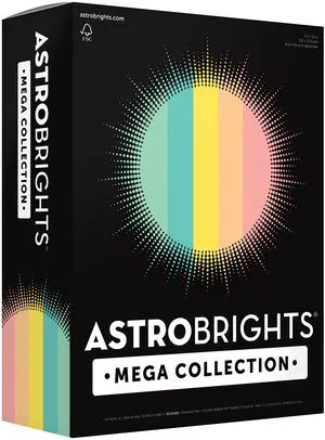 Mega Collection, Colored Paper, Punchy Pastel 5-Color Assortment, 625 Sheets, 24 lb./89 gsm, 8.5" x 11" - MORE SHEETS! (91732) Mega Collection, Colored Paper, Punchy Pastel 5-Color Assortment, 625 Sheets, 24 lb./89 gsm, 8.5" x 11" - MORE SHEETS! (91732)