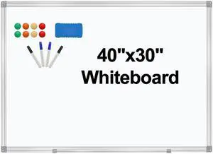 Dry Erase Board for Wall Aluminum Presentation Magnetic Whiteboard with Long Pen Tray, Wall-Mounted White Board for School, Office and Home (40"x30") Dry Erase Board for Wall Aluminum Presentation Magnetic Whiteboard with Long Pen Tray, Wall-Mounted White Board for School, Office and Home (40"x30")