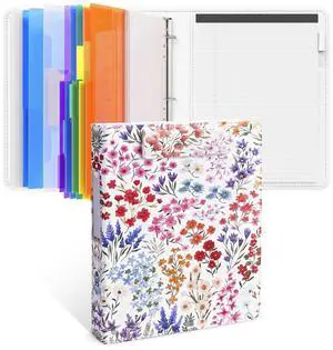 3 Ring Binder Clipboard with Storage, 5 Folders, Flower 3 ring clipboard portfolio combines five expandable folders, a refillable letter-size notepad and storage 3 Ring Binder Clipboard with Storage, 5 Folders, Flower 3 ring clipboard portfolio combines five expandable folders, a refillable letter-size notepad and storage