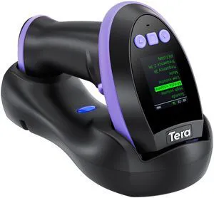Barcode Scanner 2D Wireless with Screen: Charging Cradle HW0009 Purple 3-Button Color Screen, Works with Bluetooth 2.4G USB, 2500mAh, 1D 2D QR Scanning, Retail Warehouse Library, PC Tablet Phone Barcode Scanner 2D Wireless with Screen: Charging Cradle HW0009 Purple 3-Button Color Screen, Works with Bluetooth 2.4G USB, 2500mAh, 1D 2D QR Scanning, Retail Warehouse Library, PC Tablet Phone