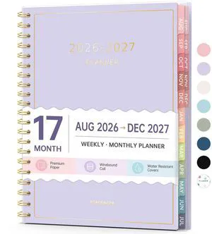 17 Month Academic Planner 2026-2027, Aug 2026-Dec 2027, 8.5"x11" Calendar Planner Weekly and Monthly, Daily Agenda Book Organizer, College School Supplies for Student Teacher, A4, Purple 17 Month Academic Planner 2026-2027, Aug 2026-Dec 2027, 8.5"x11" Calendar Planner Weekly and Monthly, Daily Agenda Book Organizer, College School Supplies for Student Teacher, A4, Purple