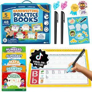 Magic Grooved Writing Practice Books for Kids 3-7 Reusable Handwriting Practice Workbooks with Disappearing Magic Ink Pens for Preschool Learning Magic Grooved Writing Practice Books for Kids 3-7 Reusable Handwriting Practice Workbooks with Disappearing Magic Ink Pens for Preschool Learning