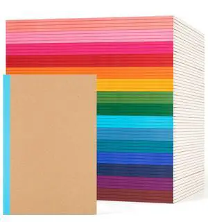 60Pack Lined Notebook Journals Bulk, A5 College Ruled Composition Notebook 8.3x 5.5 Kraft Cover with Rainbow Spines, 15 Colors 30 Sheets/60 Pages, for School Office Travel(Rainbow-Lined-60 Pack) 60Pack Lined Notebook Journals Bulk, A5 College Ruled Composition Notebook 8.3x 5.5 Kraft Cover with Rainbow Spines, 15 Colors 30 Sheets/60 Pages, for School Office Travel(Rainbow-Lined-60 Pack)