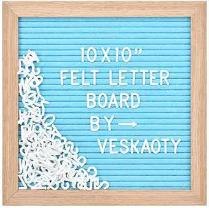 Felt Letter Board with 294 Letters, 10 x 10 Inch, Blue & Wood Changeable Message Board, Wooden Frame, Wall Mount, Numbers, Symbols, Custom Name Sign, Classroom & Home Birthday Decor Felt Letter Board with 294 Letters, 10 x 10 Inch, Blue & Wood Changeable Message Board, Wooden Frame, Wall Mount, Numbers, Symbols, Custom Name Sign, Classroom & Home Birthday Decor