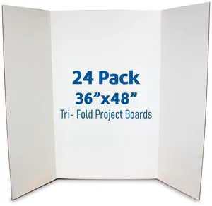36 x 48 Project Boards for Presentations, Science Fair, School Projects, Event Displays and Trifold Picture Board, Proudly Made in USA - Clay White - 24 Pack 36 x 48 Project Boards for Presentations, Science Fair, School Projects, Event Displays and Trifold Picture Board, Proudly Made in USA - Clay White - 24 Pack