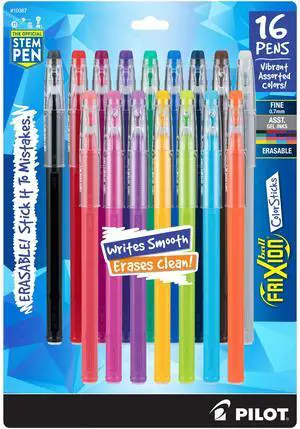 FriXion ColorSticks Erasable Gel Ink, Assorted Colors, Pack of 16 FriXion ColorSticks Erasable Gel Ink, Assorted Colors, Pack of 16