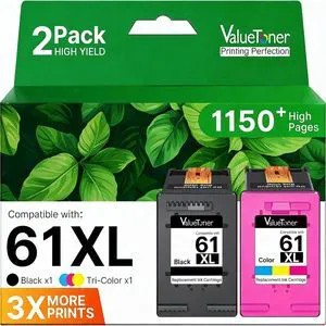 61XL Ink Cartridges Replacement for HP 61 Ink Cartridge Combo Pack for HP Ink 61 61XL Works with HP Envy 4500 4502 5530 Deskjet 2540 3510 OfficeJet 4630 Printer (1 Black, 1 Tri-Color, 2-Pack) 61XL Ink Cartridges Replacement for HP 61 Ink Cartridge Combo Pack for HP Ink 61 61XL Works with HP Envy 4500 4502 5530 Deskjet 2540 3510 OfficeJet 4630 Printer (1 Black, 1 Tri-Color, 2-Pack)