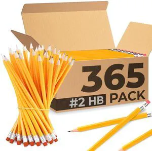 Pencils Bulk, 365 Pack, Pre Sharpened #2, Pencils With Top Erasers Easy Hold Grip With Erasers On Top, Sharpened #2 HB for Effortless Writing, Ideal for Classroom and Back to School Supplies Pencils Bulk, 365 Pack, Pre Sharpened #2, Pencils With Top Erasers Easy Hold Grip With Erasers On Top, Sharpened #2 HB for Effortless Writing, Ideal for Classroom and Back to School Supplies