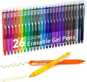 Erasable Gel Pens, 26 Colors Retractable Erasable Pens Clicker for Back to School, Fine Point, Make Mistakes Disappear, Assorted Color Inks for Drawing Writing Planner and Crossword Puzzles Erasable Gel Pens, 26 Colors Retractable Erasable Pens Clicker for Back to School, Fine Point, Make Mistakes Disappear, Assorted Color Inks for Drawing Writing Planner and Crossword Puzzles