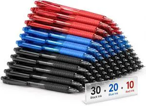 60 Pack Bulk Pens Ballpoint, Smooth Writing Pens with Soft Grip Retractable Blue Ink Pens, Medium Point 1.0mm Pen for Journaling, Ballpoint Pen Office Supplies 60 Pack Bulk Pens Ballpoint, Smooth Writing Pens with Soft Grip Retractable Blue Ink Pens, Medium Point 1.0mm Pen for Journaling, Ballpoint Pen Office Supplies