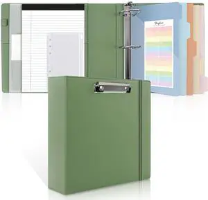 3 Ring Binder 3 Inch D Ringr with Clipboard, PU Heavy Duty Clipboard Binder with Notepad & 5 Dividers with 5 Pockets, Labels, Clipboard Folder Great for School Office 3 Ring Binder 3 Inch D Ringr with Clipboard, PU Heavy Duty Clipboard Binder with Notepad & 5 Dividers with 5 Pockets, Labels, Clipboard Folder Great for School Office