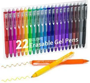 Erasable Gel Pens, 22 Colors Retractable Erasable Pens Clicker for Back to School, Fine Point, Make Mistakes Disappear, Assorted Color Inks for Drawing Writing Planner and Crossword Puzzles Erasable Gel Pens, 22 Colors Retractable Erasable Pens Clicker for Back to School, Fine Point, Make Mistakes Disappear, Assorted Color Inks for Drawing Writing Planner and Crossword Puzzles