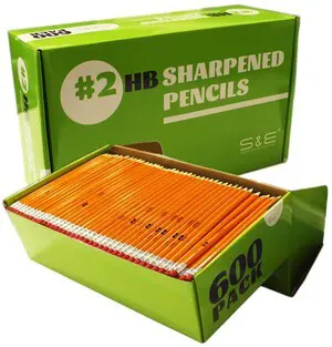 600 Pack #2 Pencils Pre-sharpened, with Erasers, Bulk Yellow Woodcase, HB Lead, Classrooms, Offices & Back to School, No.2 Pencil Value Box 600 Pack #2 Pencils Pre-sharpened, with Erasers, Bulk Yellow Woodcase, HB Lead, Classrooms, Offices & Back to School, No.2 Pencil Value Box
