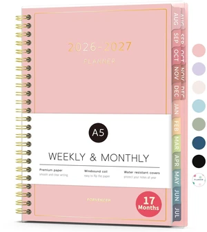 17 Month Academic Planner 2026-2027, Aug 2026-Dec 2027, 6.3"x8.4" Calendar Planner Weekly and Monthly, Daily Agenda Book Organizer, College School Supplies for Student Teacher, A5 Size, Pink 17 Month Academic Planner 2026-2027, Aug 2026-Dec 2027, 6.3"x8.4" Calendar Planner Weekly and Monthly, Daily Agenda Book Organizer, College School Supplies for Student Teacher, A5 Size, Pink