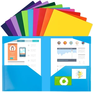 100pcs Plastic Folders with Pockets, Heavy Duty Pocket Folders with 4 Pockets for Office and School, Letter Size, 10 Assorted Colors 100pcs Plastic Folders with Pockets, Heavy Duty Pocket Folders with 4 Pockets for Office and School, Letter Size, 10 Assorted Colors
