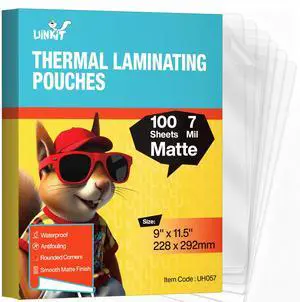 7Mil Matte Laminating Pouches, 100Pack Letter Size 9x11.5 Inches Thick Thermal Laminating Sheets for Professional Use - Anti-Glare for Blueprints, Menus, Signage - Commercial Grade 7Mil Matte Laminating Pouches, 100Pack Letter Size 9x11.5 Inches Thick Thermal Laminating Sheets for Professional Use - Anti-Glare for Blueprints, Menus, Signage - Commercial Grade