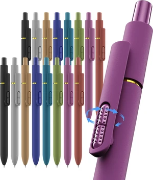 16 Pcs Gel Pens, Black Ink with Fidget Clip, Fine Point(0.5mm) Stress Relief, Quick-Drying Smooth Writing,School and Office Supplies vintage color 16 Pcs Gel Pens, Black Ink with Fidget Clip, Fine Point(0.5mm) Stress Relief, Quick-Drying Smooth Writing,School and Office Supplies vintage color