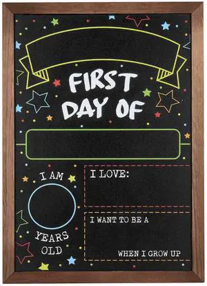 First Day Last Day of School Chalkboard - Sign with Frame - 14" x 10" For Use With Chalk First Day Last Day of School Chalkboard - Sign with Frame - 14" x 10" For Use With Chalk