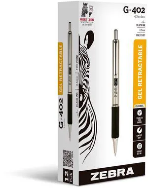 STEEL G-402 Retractable Gel Pen, Black Ink, 0.5mm, 12-Pack Stainless Steel Weighted Barrel, Comfort Grip, Easy-Glide Smooth, Skipless Ink, Fine Point, School & Office Supplies (49210) STEEL G-402 Retractable Gel Pen, Black Ink, 0.5mm, 12-Pack Stainless Steel Weighted Barrel, Comfort Grip, Easy-Glide Smooth, Skipless Ink, Fine Point, School & Office Supplies (49210)