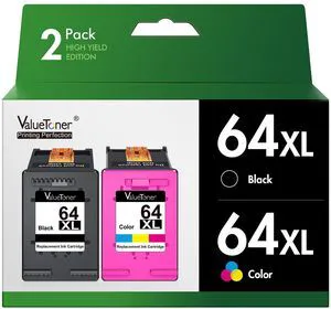 64XL Ink Cartridge Combo Pack for HP 64 HP64xlblack and Color Combo Pack HP64 Works for HP Envy Inspire 7955e 7958e 7255e Photo 7155 7858 7155 7100 7800 7900 7855 6222 Tango (2Pack) 64XL Ink Cartridge Combo Pack for HP 64 HP64xlblack and Color Combo Pack HP64 Works for HP Envy Inspire 7955e 7958e 7255e Photo 7155 7858 7155 7100 7800 7900 7855 6222 Tango (2Pack)