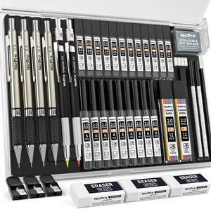 37PCS Art Mechanical Pencil Set, 4PCS Metal Drafting Pencil 0.3mm, 0.5 mm, 0.7 mm, 0.9 mm & 2PCS 2mm Lead Holder (6B 4B 2B HB 2H 4H Colors) For Sketching Drawing With 23 Tube Lead Case 37PCS Art Mechanical Pencil Set, 4PCS Metal Drafting Pencil 0.3mm, 0.5 mm, 0.7 mm, 0.9 mm & 2PCS 2mm Lead Holder (6B 4B 2B HB 2H 4H Colors) For Sketching Drawing With 23 Tube Lead Case