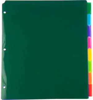 Poly Dividers, 8-Tab, Assorted Colors, 6 Packs (375032922A) Poly Dividers, 8-Tab, Assorted Colors, 6 Packs (375032922A)