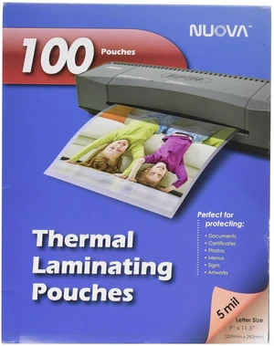 Nuova 100-Pack, 5 Mil Thermal Laminating Pouches 9 x 11.5 Inches, Letter Size, LP105H Nuova 100-Pack, 5 Mil Thermal Laminating Pouches 9 x 11.5 Inches, Letter Size, LP105H