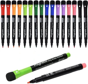 Magnetic Dry Erase Markers, Fine Tip Low Odor Whiteboard Markers for Kids & School, Work On White board & Calendar, Refrigerator (16 Pack) Magnetic Dry Erase Markers, Fine Tip Low Odor Whiteboard Markers for Kids & School, Work On White board & Calendar, Refrigerator (16 Pack)
